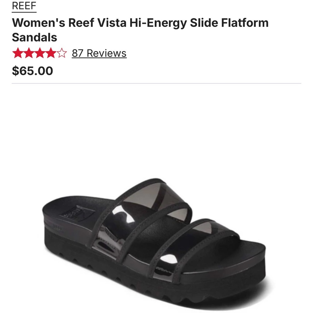 Reef black sandals only worn once
